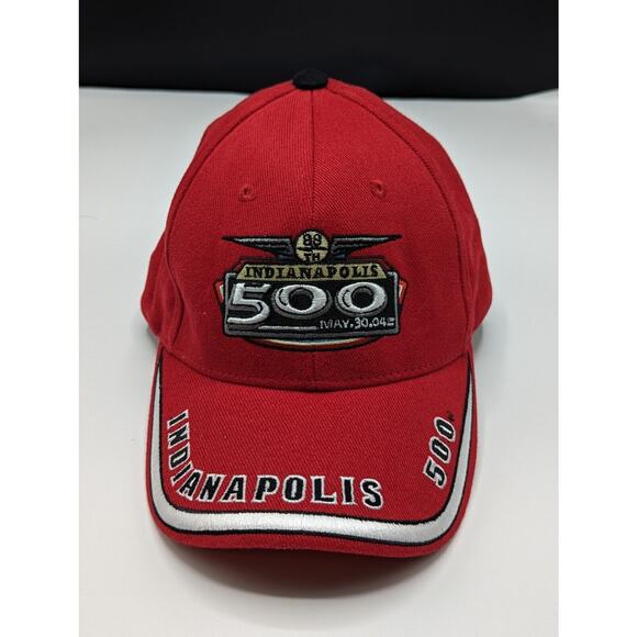 2004 Indianapolis Motor Speedway 500 Embroidered Red Hat Cap Adjustable Strap - Picture 1 of 9